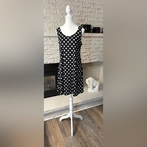 NWT Asymmetrical Black and White Polka Dot Dress Size XL